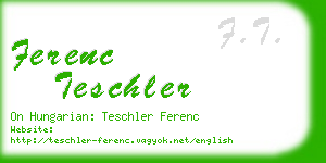 ferenc teschler business card